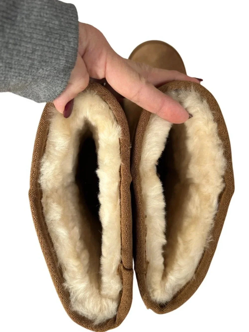Minnetonka Callahan Short Boots Women's 10 Tan Suede Faux Fur Ankle Boots